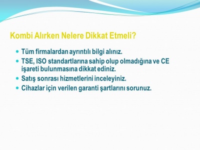 Kombi Alırken Dikkat Edilmesi Gereken Hususlar!